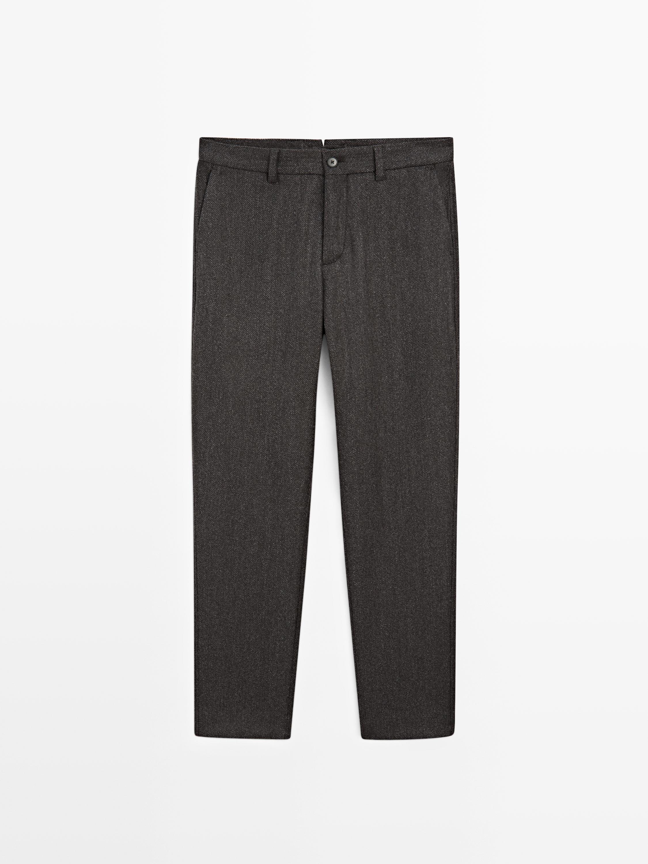 Pantalon en sergé de laine mélangée